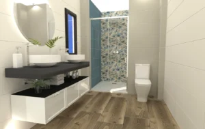 ceramica efecto cemento y wallpaper