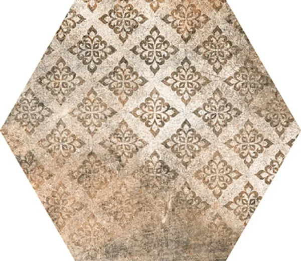 ceramica hexagonal efecto barro