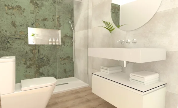 Brooklyn Green-Lavabo de Resina Acquabella Integra Un Seno