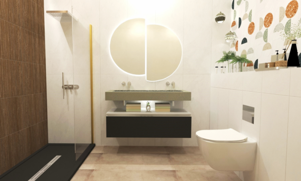 Stravaganza Mesina Multicolor Vives Venta online Lavabo de Resina Acquabella Integra Un Seno