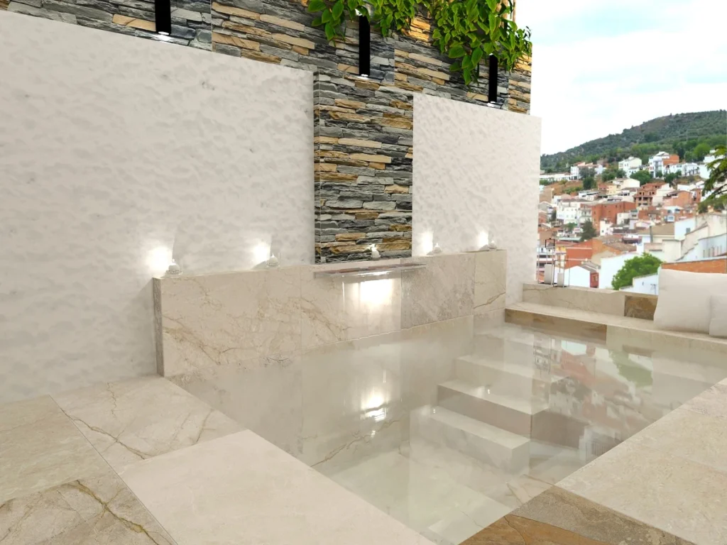 Mini piscinas con piedras prefabricadas