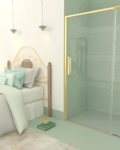 Mampara de Ducha Kassandra Delta 102 Oro Cepillado
