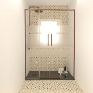 mampara de ducha frontal bronce