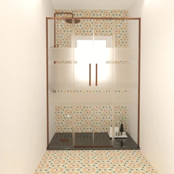mampara de ducha frontal bronce